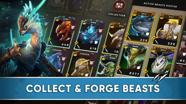 Thu thập và huấn luyện các quái thú khổng lồ trong game Clash of Beasts