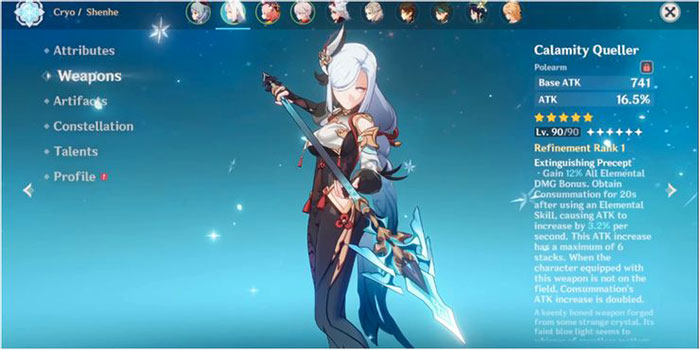 Calamity Queller là vũ khí tốt nhất cho Shenhe