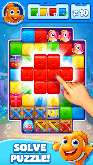 Giải quyết các câu đố phá khối vui nhộn trong game Ocean Blast 
