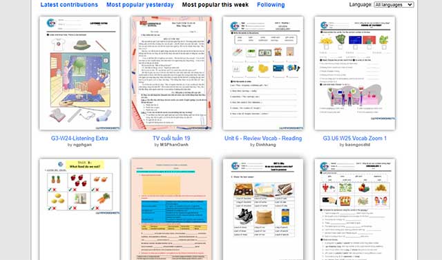 Bạn có thể tự tạo worksheet hoặc sử dụng các biểu mẫu của tác giả khác