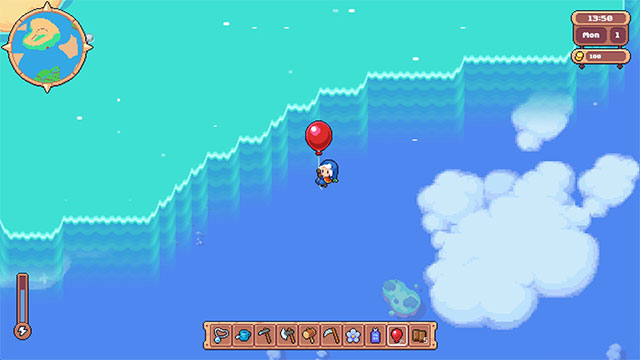 Sử dụng bóng bay, cán chổi hay tàu lượn để khám phá thế giới mở trong Moonstone Island game