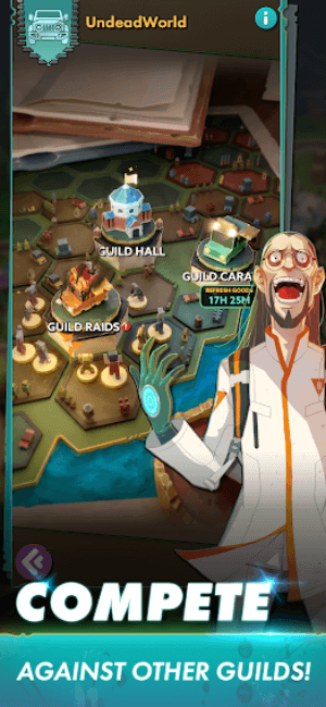 Cạnh tranh chống lại các guild khác trong game Undead World Hero Survival