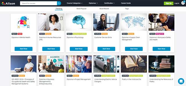 Alison được thiết kế cho những người muốn học các kỹ năng nghề nghiệp