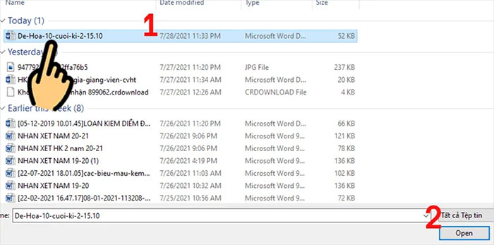 File bài tập trên máy tính