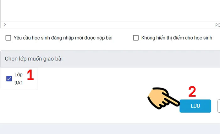 Lưu bài tập đã giao