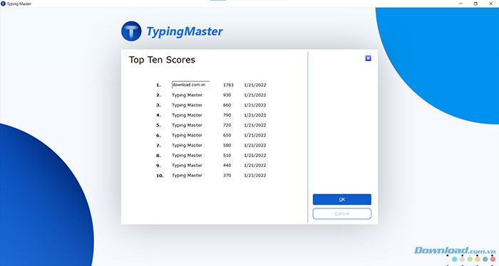 Nếu hoàn thành trò chơi với số điểm cao, mọi người sẽ có tên trong bảng thành tích