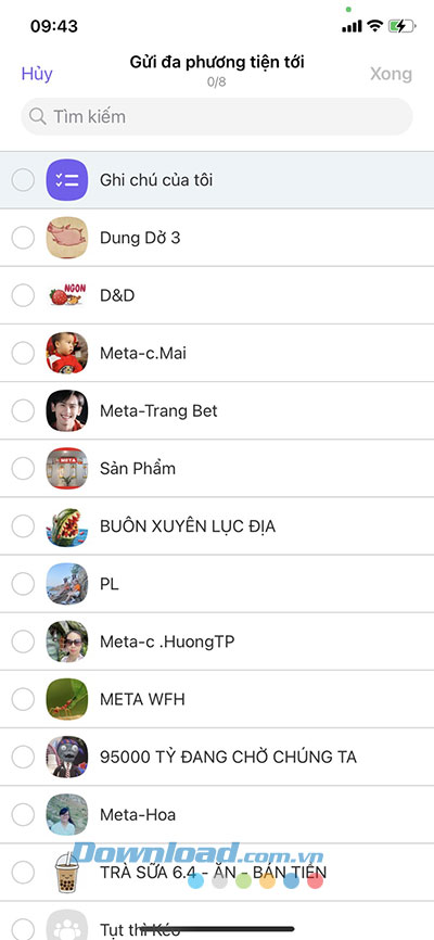 Gửi bạn bè ảnh Viber