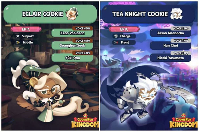 Eclair Cookie và Tea Knight Cookie là hai Cookie mới ra mắt trong dịp kỉ niệm 1 năm phát hành trò chơi