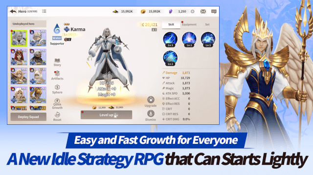 Phát triển nhân vật dễ dàng và nhanh chóng với hệ thống idle trong game Epic Fantasy