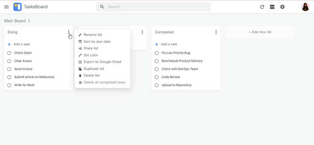 Bạn có thể đổi tên bảng, thay đổi nền hoặc chia sẻ bảng với các thành viên