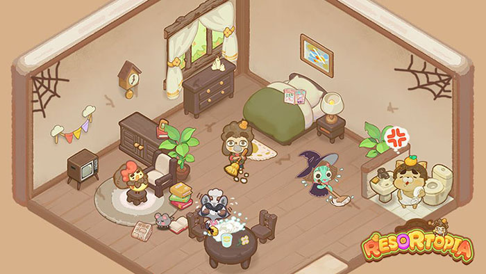 Resortopia trò chơi mô phỏng quản lý khu nghỉ dưỡng với các động vật dễ thương