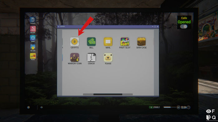 Nhấn vào CRYPTO để đến nơi mua bán bitcoin
