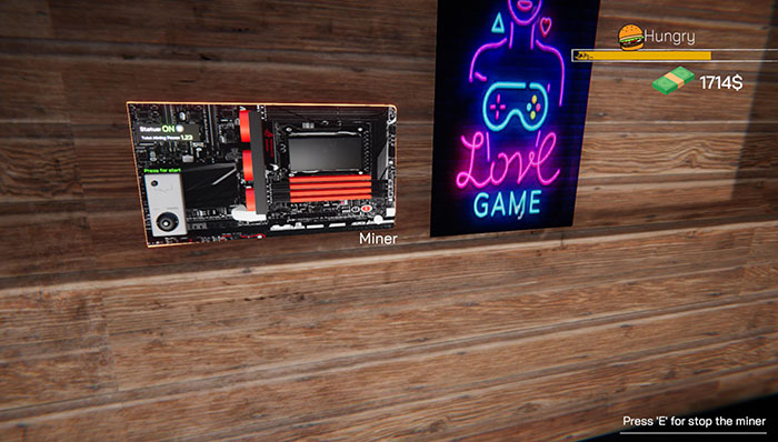 Máy khai thác bitcoin trong Internet Cafe Simulator 2