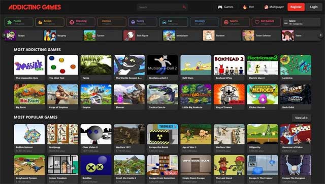 Addicting Games thường xuyên cập nhật game mới