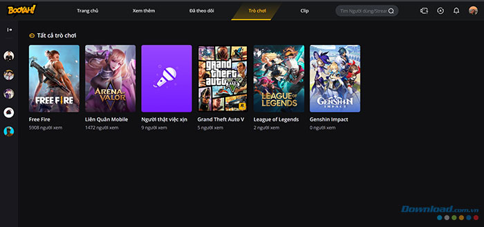 Gợi ý một số trò chơi nên stream trên Booyah!