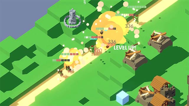 Lựa chọn xây tháp mới hoặc nâng cấp công trình hiện có trong Rogue Tower game