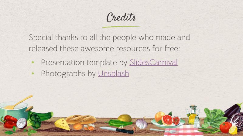 Real Food Presentation Template 24*346114
