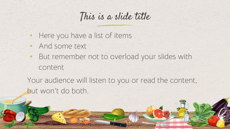 Real Food Presentation Template 6*346106
