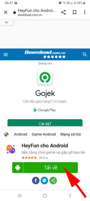 Gõ tìm HeyFun trên Download.com.vn