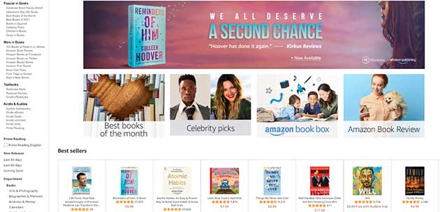 Amazon được biết đến nhiều trong lĩnh vực sách giấy và sách điện tử