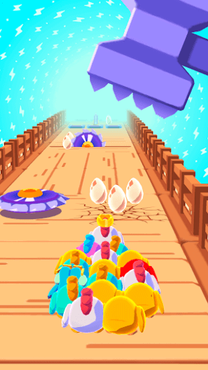 Đưa các con gà qua đường đầy cạm bẫy trong game Eggscape 