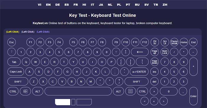 Key Test là công cụ kiểm tra bàn phím online đơn giản và nhanh chóng
