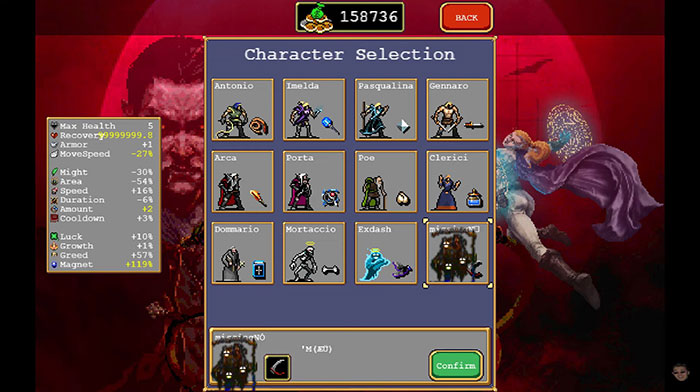 MissingNo trong Vampire Survivors