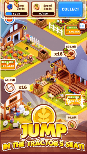 Farm Idle cho bạn làm công việc của một nông dân trên trang trại rộng lớn
