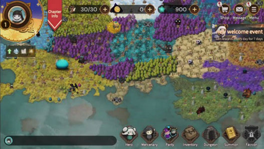 Chiến đấu với quái vật ở lục địa Stonia trong game Luna Re : Dimensional Watcher