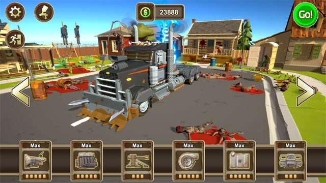 Hàng loạt nâng cấp cho cỗ máy chiến đấu và hệ thống vũ khí trong Zombie Crush Driver