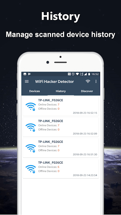 Xem lại lịch sử trên WiFi Detector