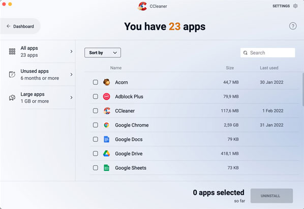 CCleaner for Mac 2.3 sở hữu giao diện hoàn toàn mới cùng nhiều tính năng nâng cấp