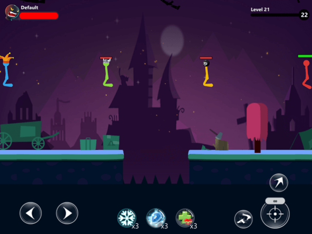 Bạn tham gia trận chiến 4 người trong game Stickfight Infinity