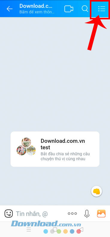 Chạm vào biểu tượng ba dấu gạch ngang