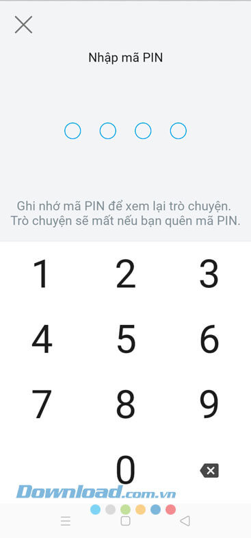 Đặt lại mã PIN cuộc trò chuyện ẩn