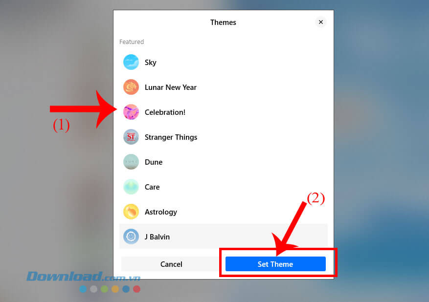 Chọn chủ đề cho cuộc trò chuyện