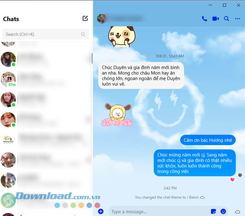 Chủ đề cuộc trò chuyện đã được thay đổi