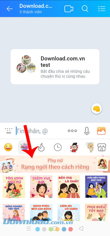 Chọn nhãn dán chúc mừng ngày 8/3