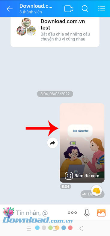 Nhấn vào xem video sticker 8/3
