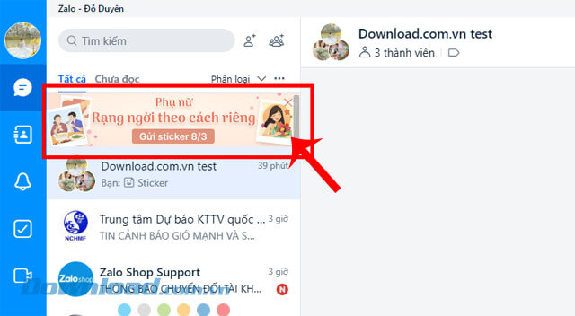 Nhấn vào banner quảng cáo “Phụ nữ rạng ngời theo cách riêng”