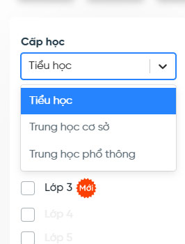 Chọn cấp học trên Hoc10
