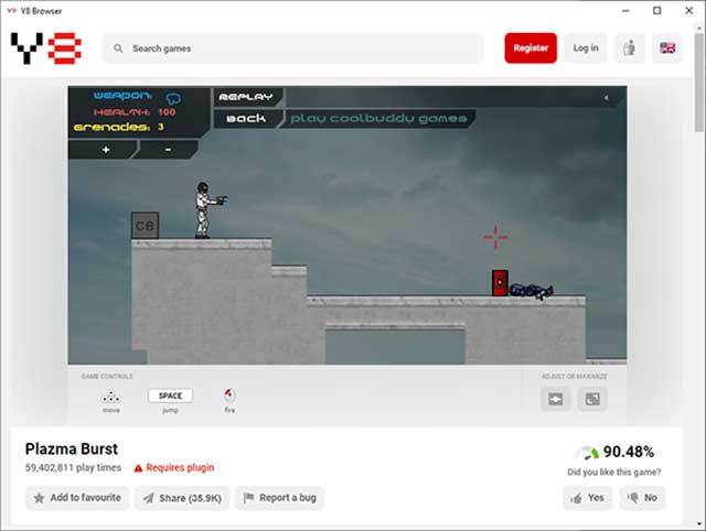 Với Y8 Browser, bạn có thể chơi các game Flash kinh điển 