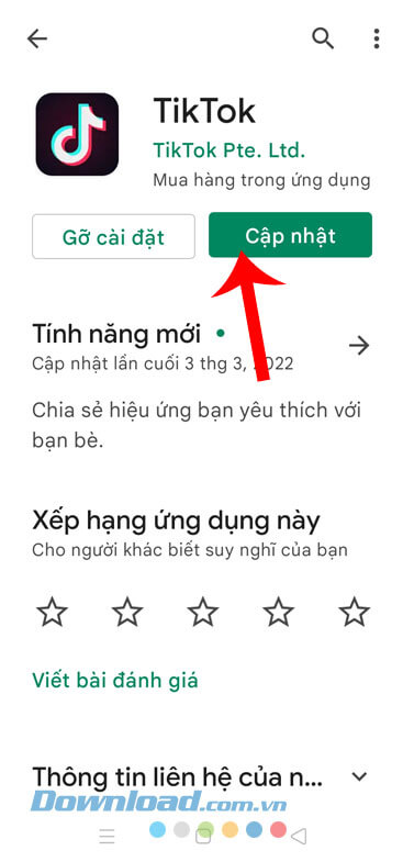 Cập nhật ứng dụng TikTok