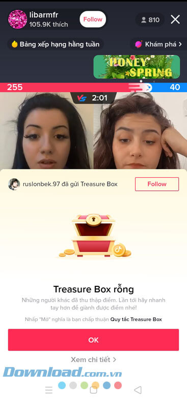 Phần thưởng nhận được