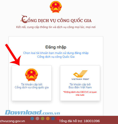 Đăng nhập tài khoản Cổng dịch vụ công Quốc Gia