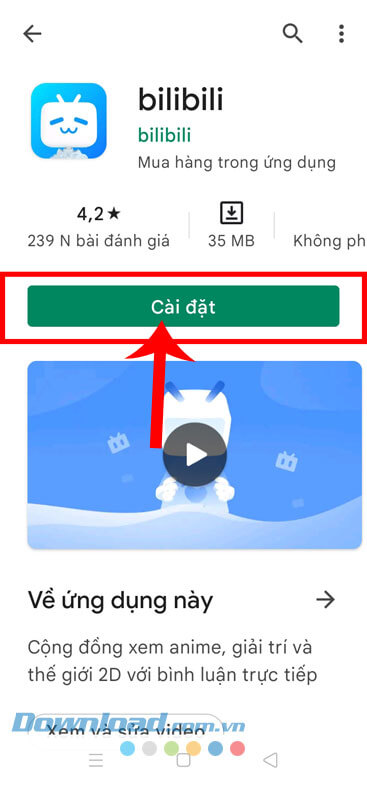 Nhấn vào nút Cài đặt