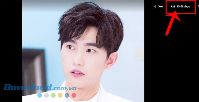 Nhấn vào mục Khôi phục