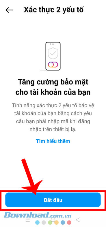 Nhấn vào nút Bắt đầu
