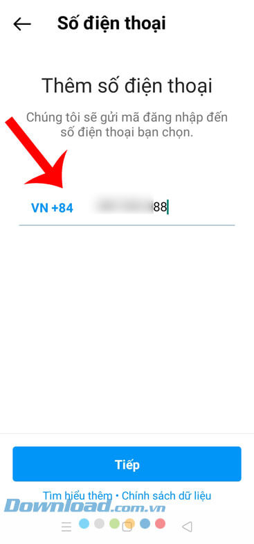 Nhập số điện thoại