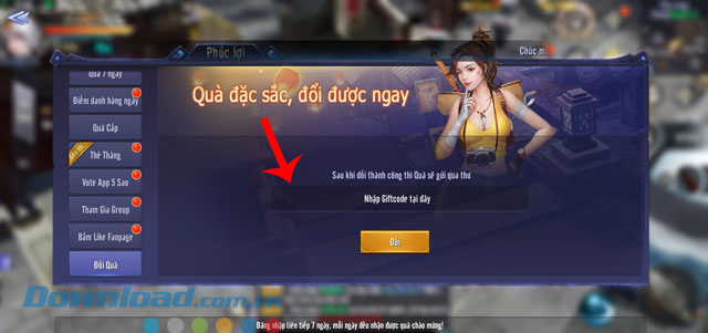 Nhập mã code